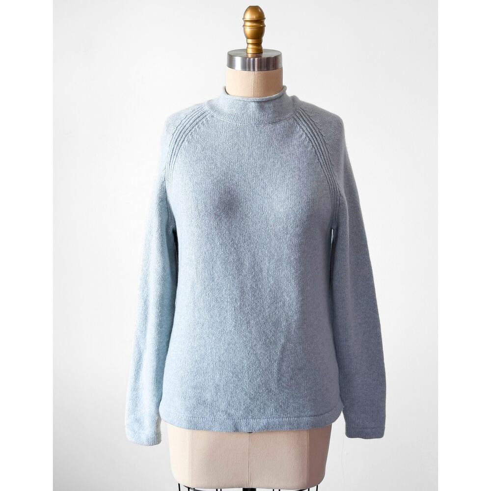 J.Crew Women's 1988 Rollneck Sweater Merino Wool Light Powder Blue Knit Top - Picture 3 of 8